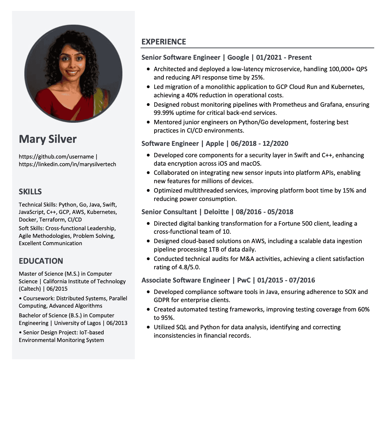 Additional Resume Template