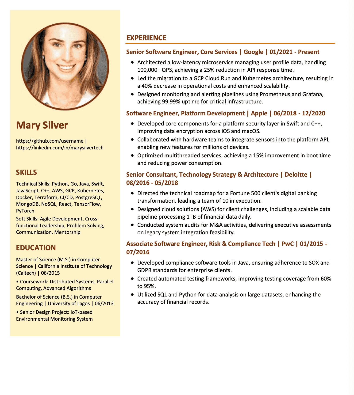 Additional Resume Template